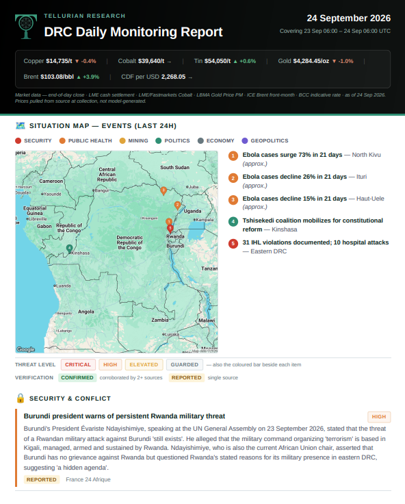 Cover page of a Daily September 24 2026 Report featuring website visibility metrics, technical analysis, AI search insights, and optimization recommendations.