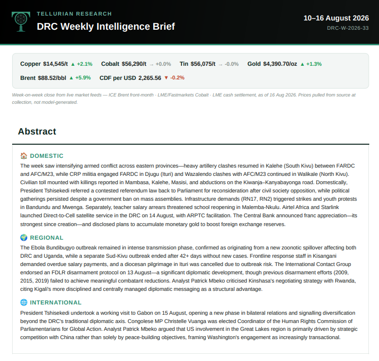Cover page of a Weekly 10-16 August 2026 Report featuring website visibility metrics, technical analysis, AI search insights, and optimization recommendations.